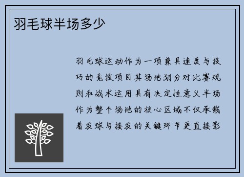 羽毛球半场多少